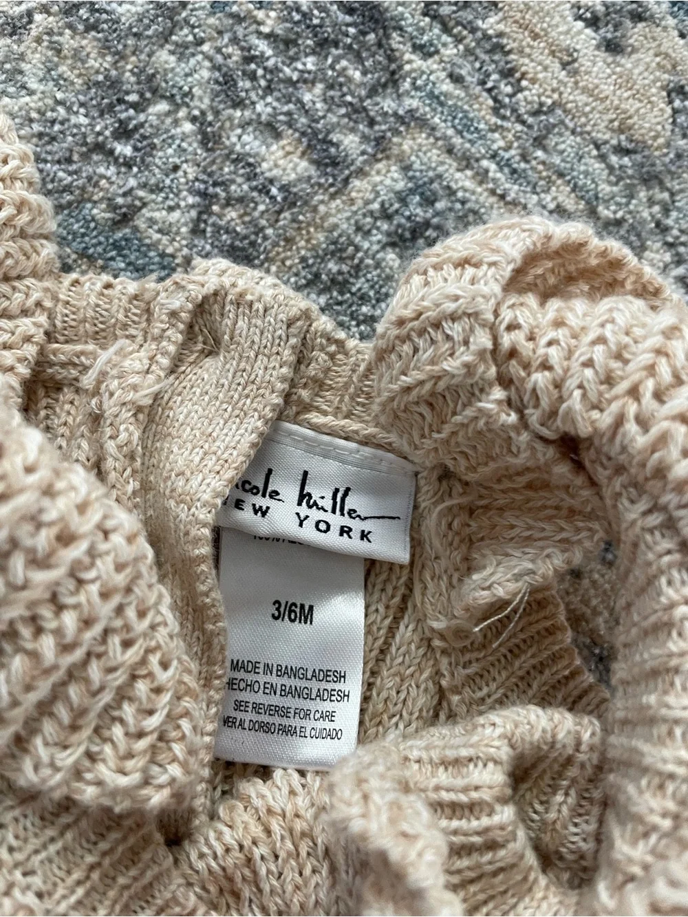 Nicole Miller Cream Knit Ruffle Bodysuit